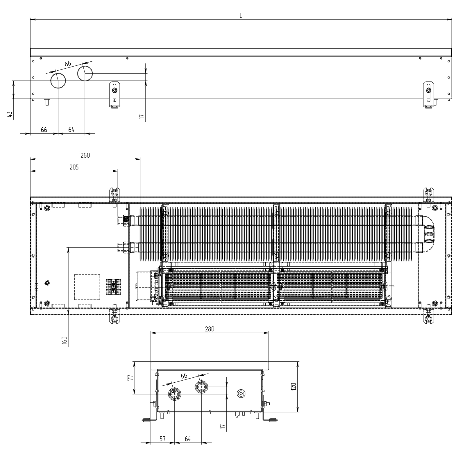 Конвектор Carrera CV Black 120 схема