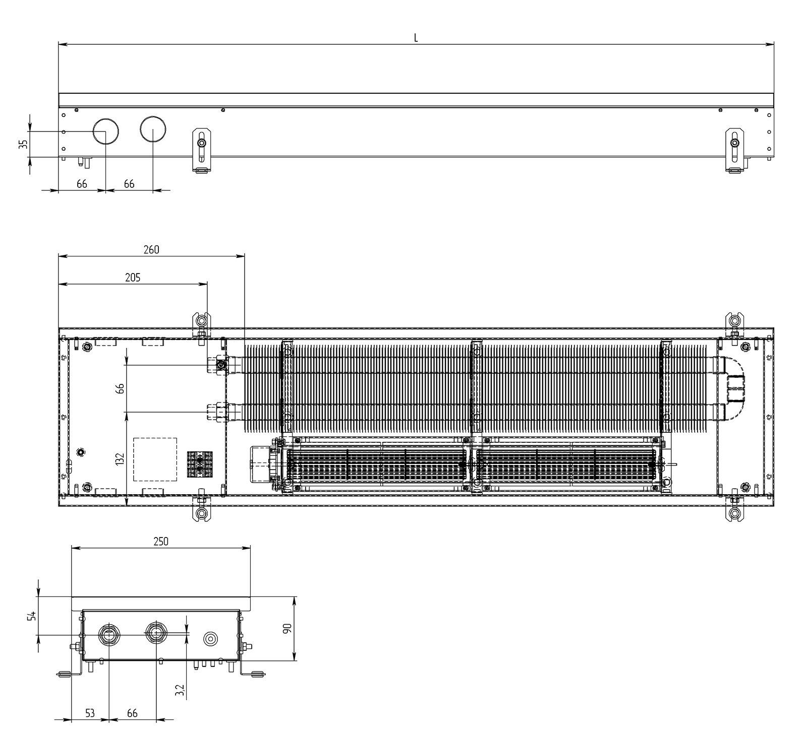 Конвектор Carrera CV Black 90 схема