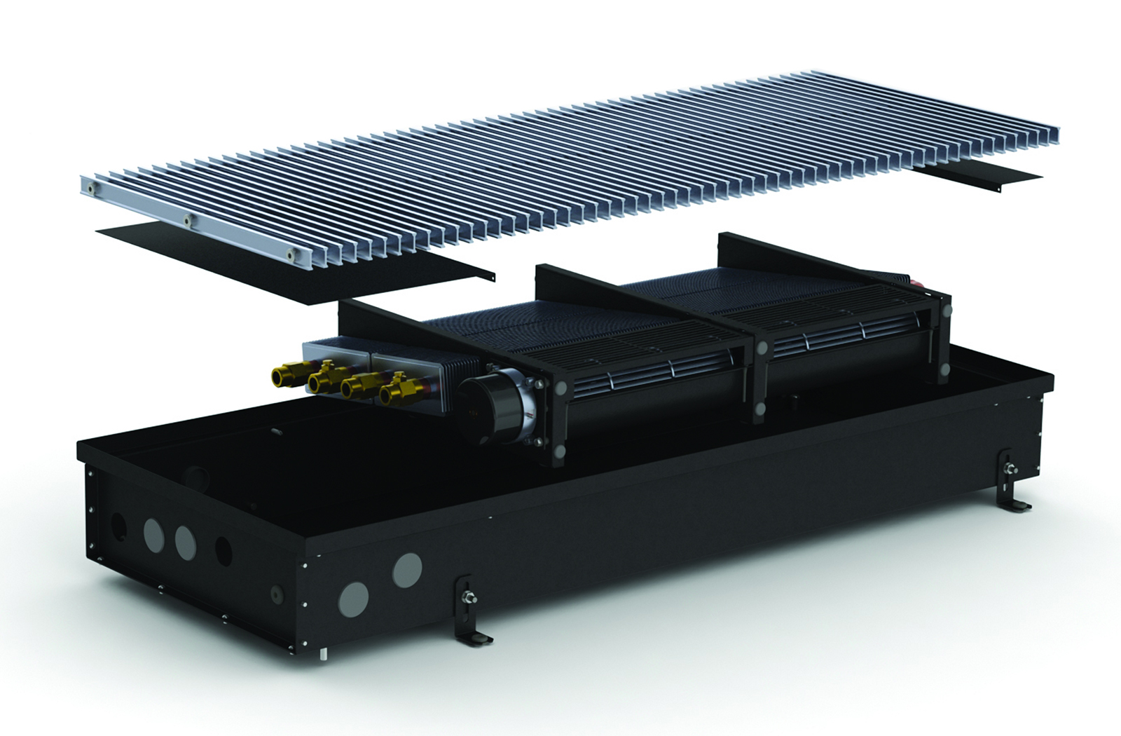 Внутрипольный конвектор Carrera CV2 Black 120