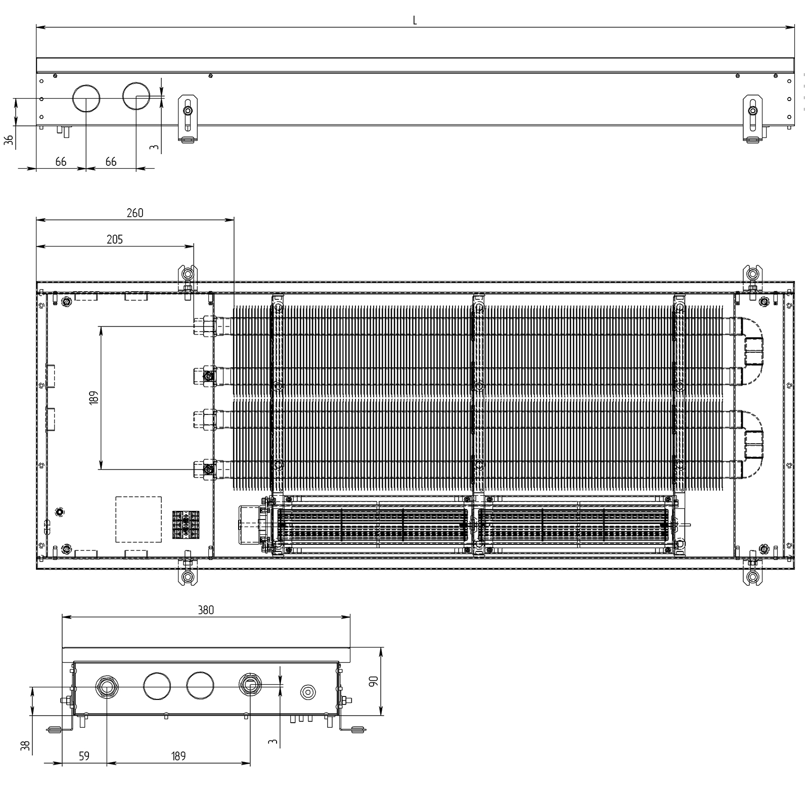 Конвектор Carrera CV2 Inox 90 схема
