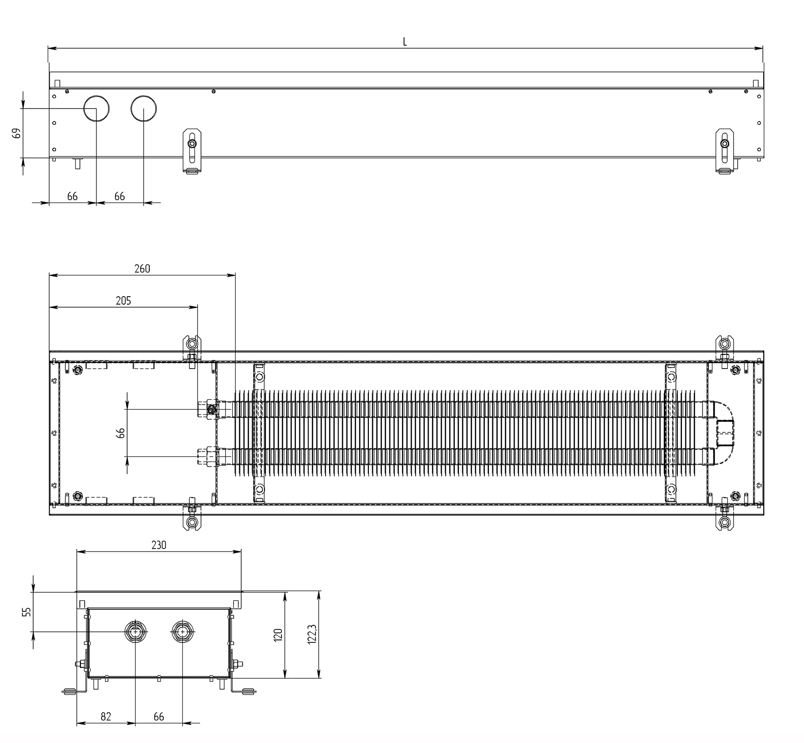Конвектор Carrera S Inox 120 схема