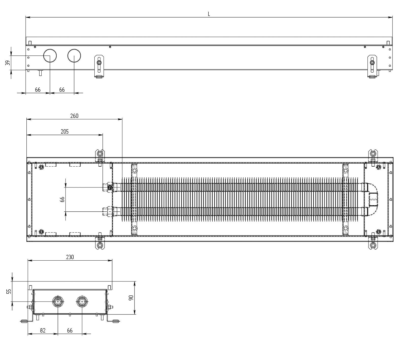 Конвектор Carrera S Black 90 схема