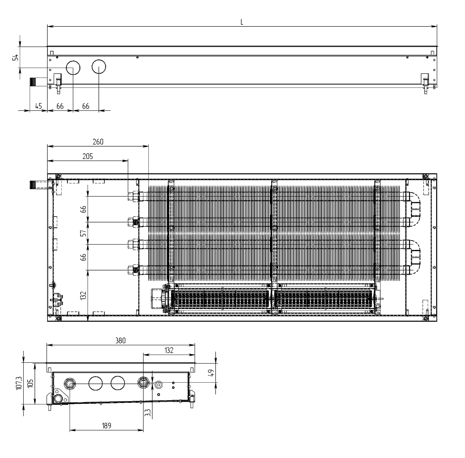 Внутрипольный конвектор Carrera SV2 Hydro 90 схема