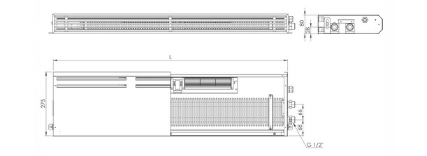 цокольний конвектор Carrere DV 80 чертеж