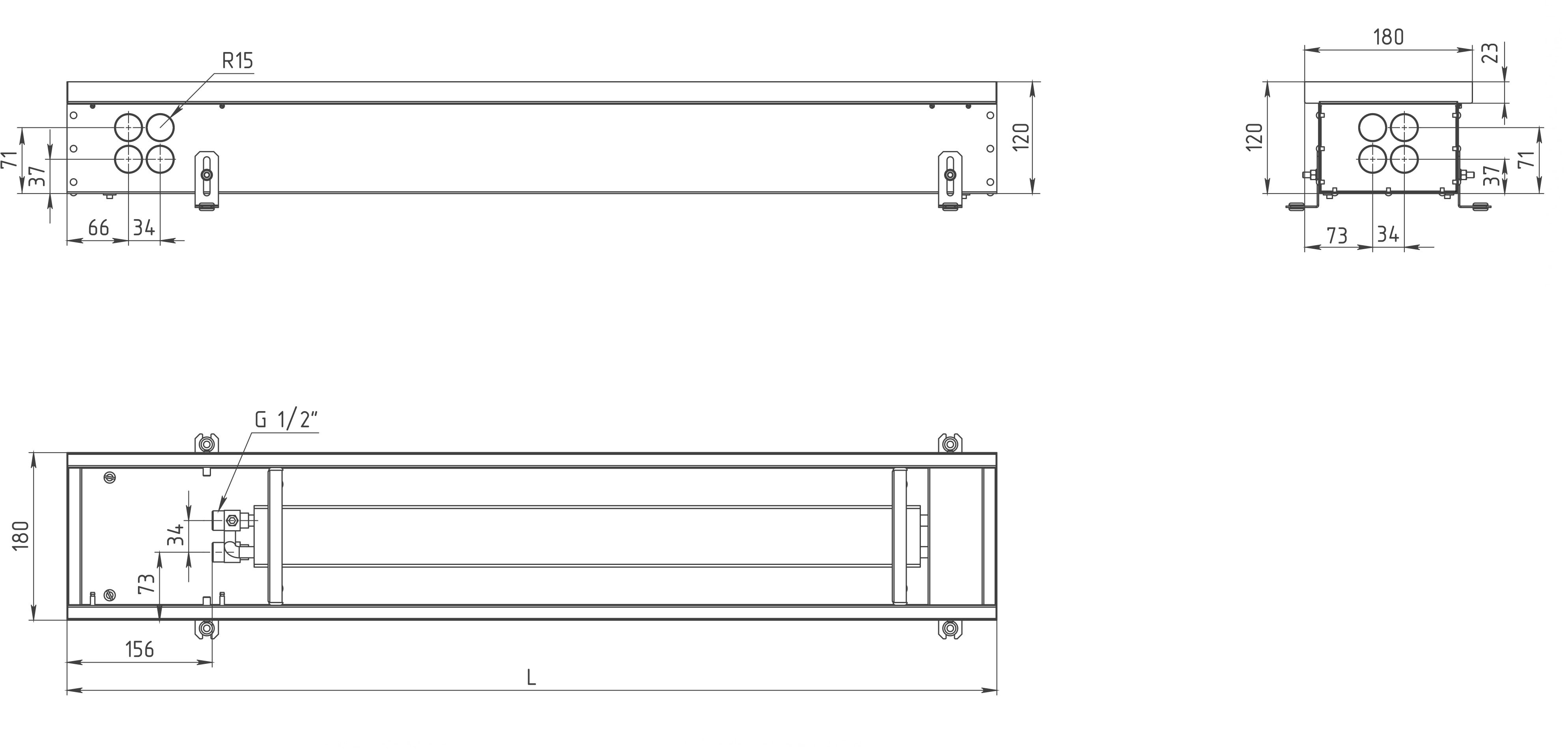 Внутрипольный конвектор Carrera 4S Black 110