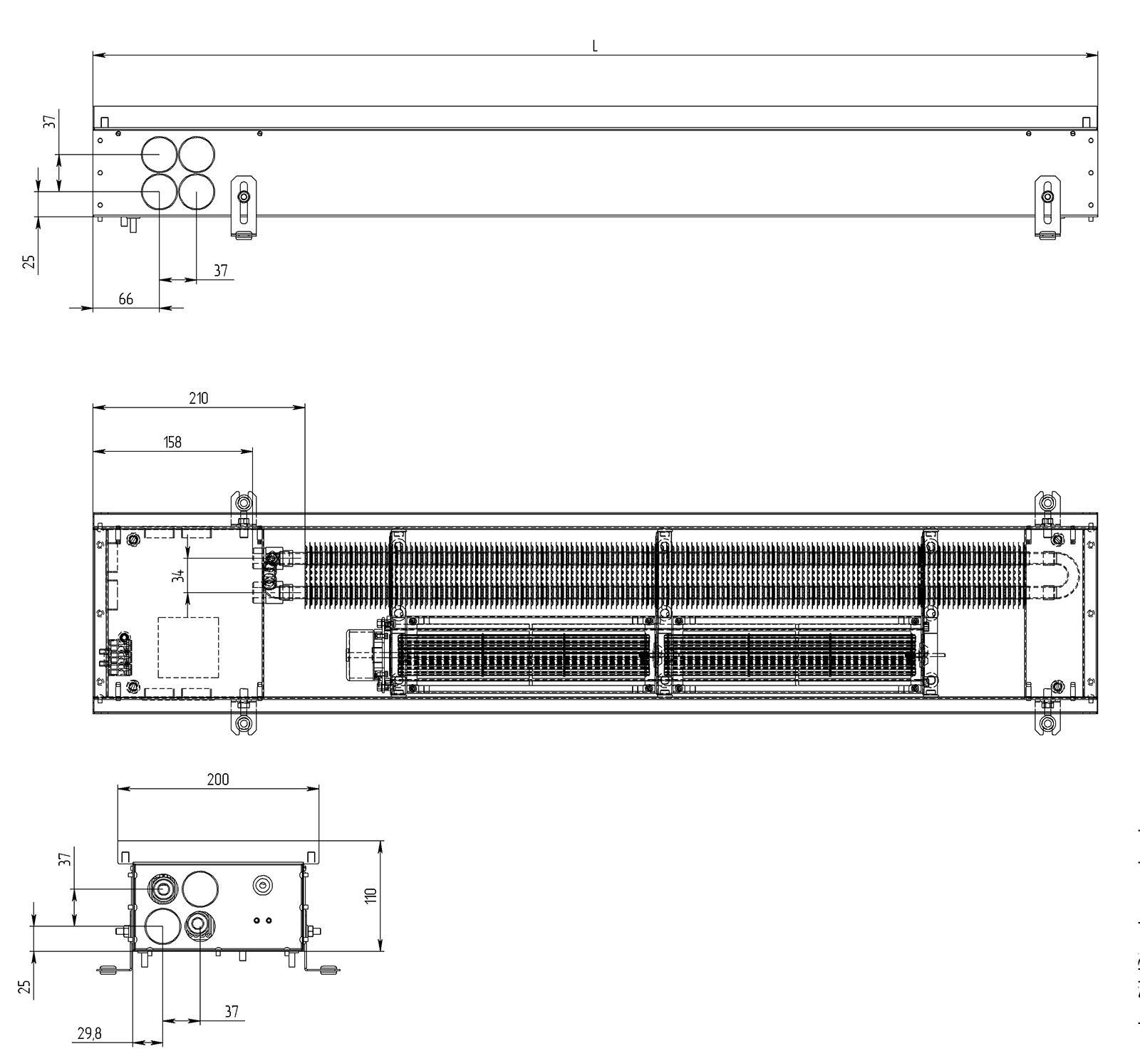 Конвектор Carrera 4SV Black 110