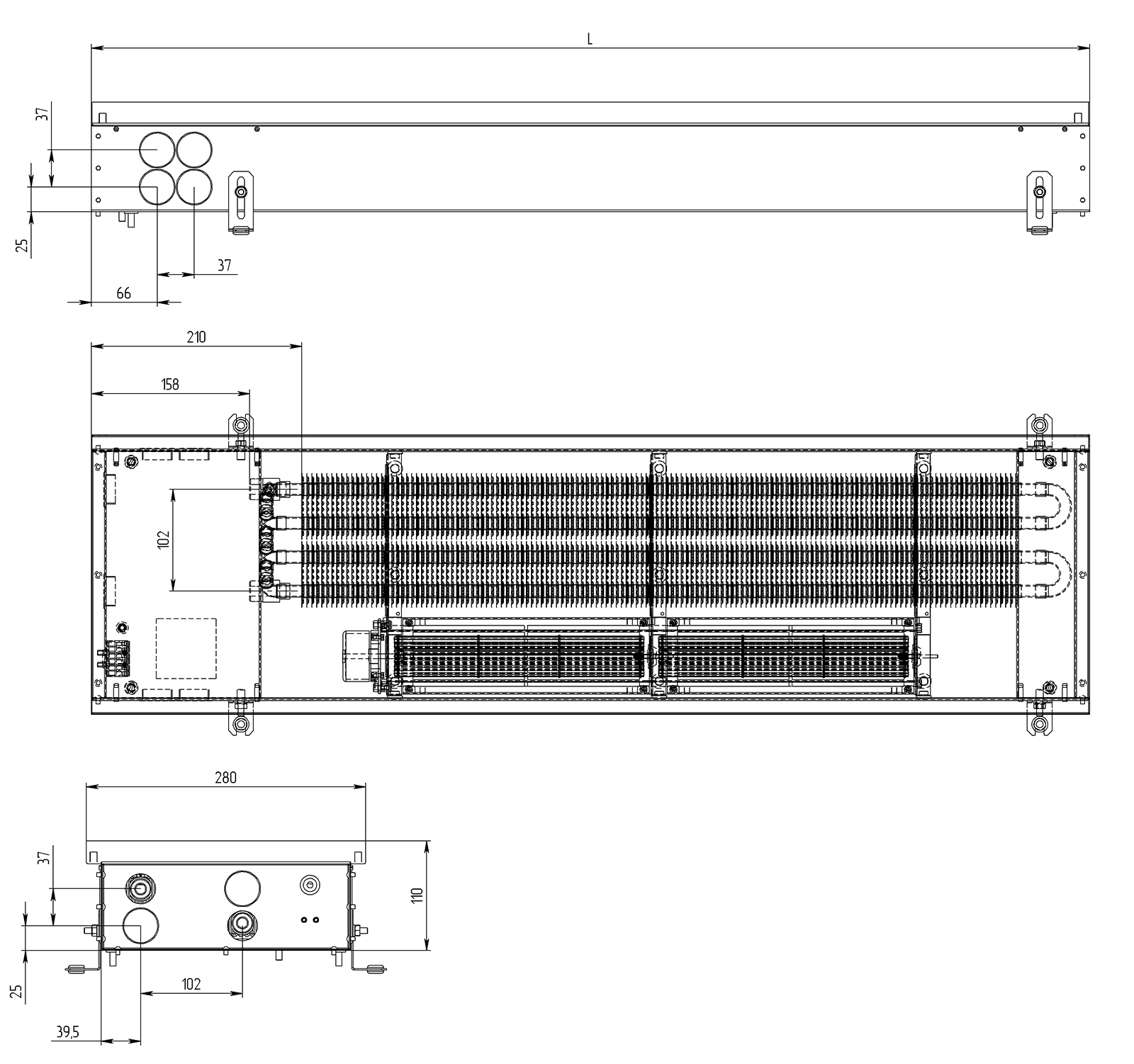 Конвектор Carrera 4SV2 Black 110