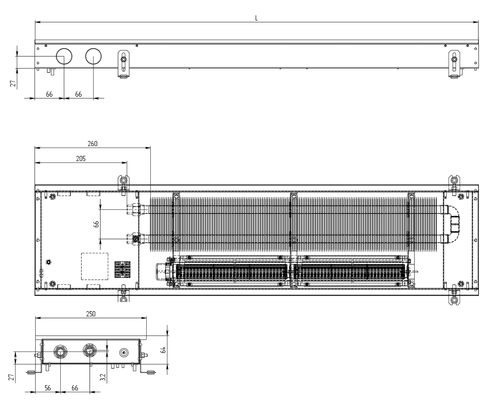 Конвектор Carrera MV Inox 65 схема